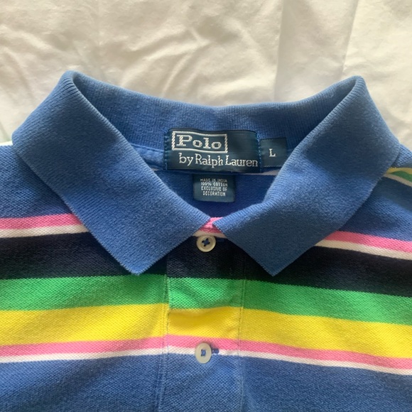 Polo by Ralph Lauren cotton mesh striped polo shirt. - Picture 2 of 4